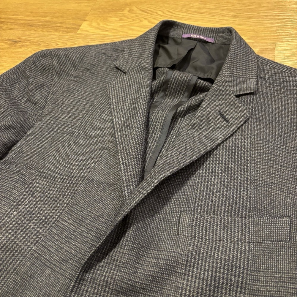 Ralph Lauren Purple Label "Gregory" Suit Slim 42L Fits 40L Grey Glen Plaid 34x32 - Picture 2 of 16